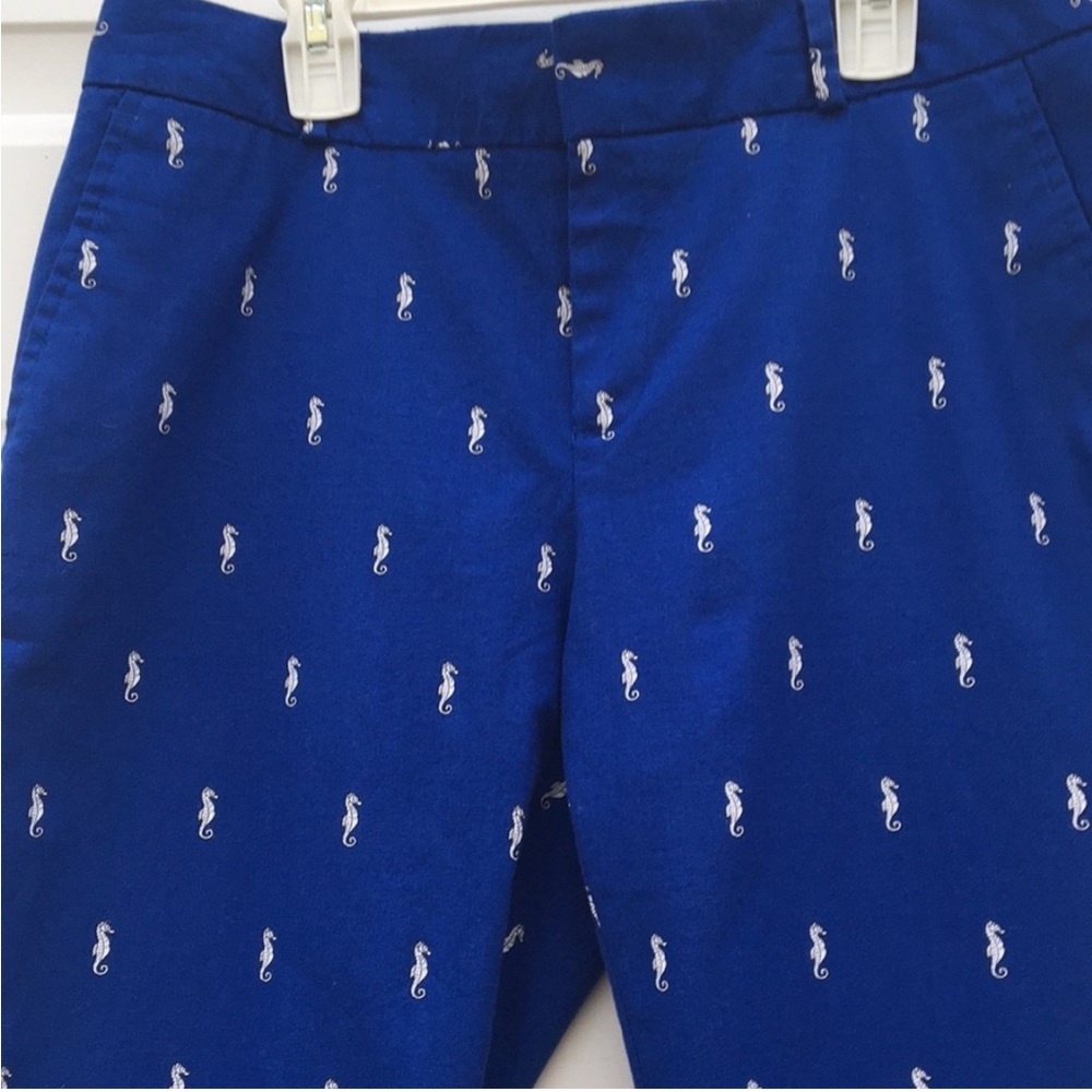 Banana Republic Hampton Fit Blue Pants with Seahorse Pattern